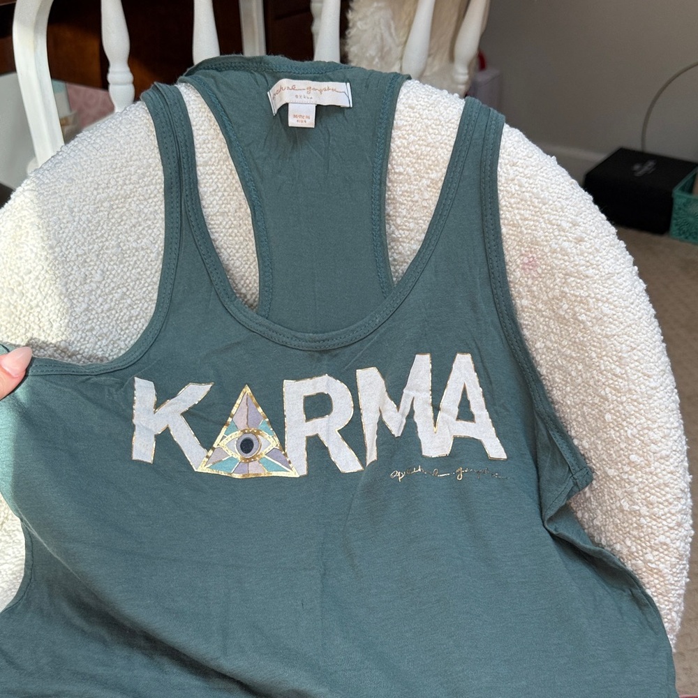 Spiritual Gangster Teal Green KARMA Racerback Tank
